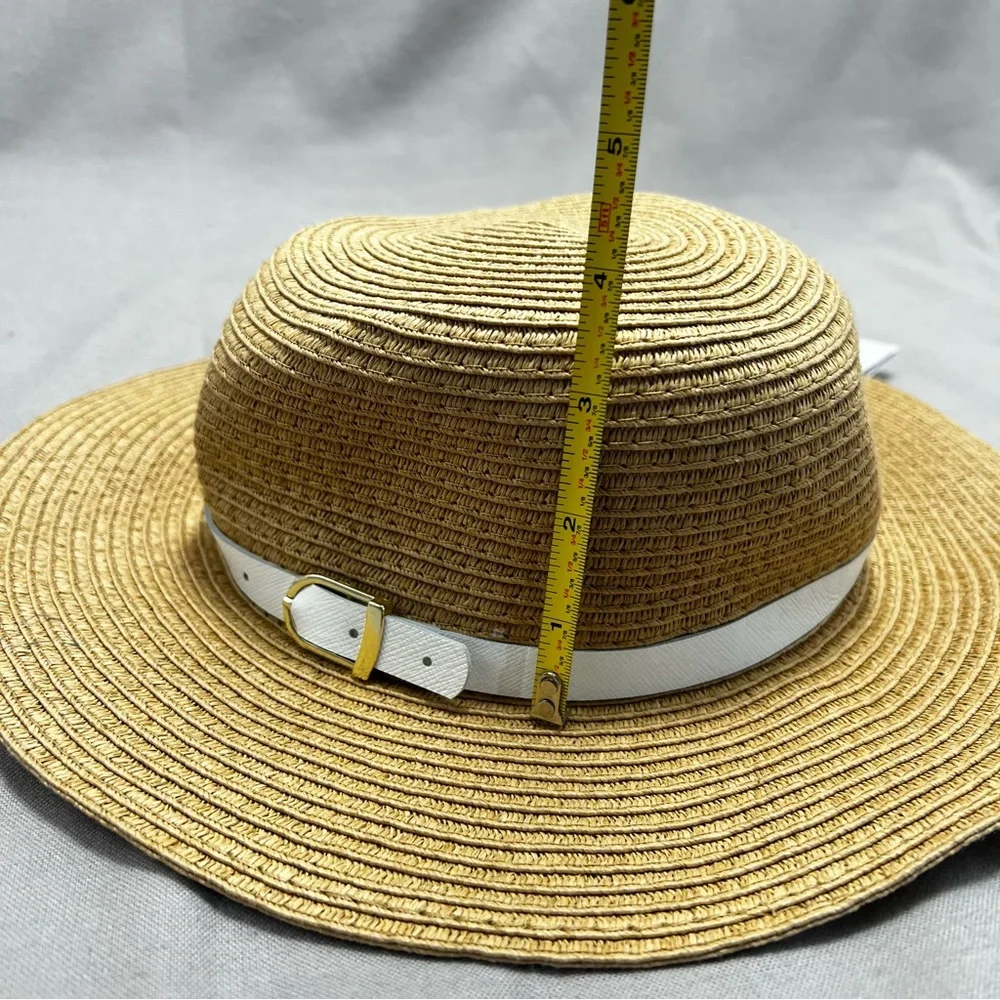 Haute Hippie Girls‎ Paper Straw Hat Easter Summer Beach Vacation with White Band